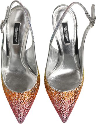 Dolce & Gabbana Womens Multicolor Sequin Slingback Pumps Shoes Pl+pu+se+vi+goat