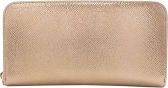 Bulgari Gold Leather Long Wallet (Bi-Fold) (Pre-Owned)