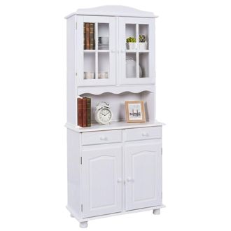 Dmora Dmora Buffet Avec Deux Portes Et Deux Tiroirs, Couleur Blanche, 88 X 198 X 32 Cm