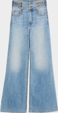 Ramy Brook Liv Double-Button Wide-Leg Jeans