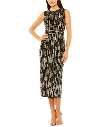 Mac Duggal Beaded Sleeveless Midi Dress
