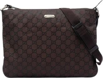 Gucci Pre-owned Cross Body Bags, female, Brown, Size: ONE SIZE Pre-owned Nylon Crossbody Bag