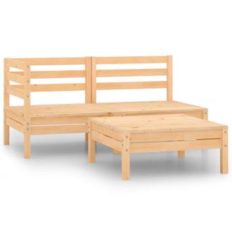 vidaXL Juego De Muebles De Jard&iacute;n 3 Piezas Madera Maciza De Pino Vidaxl