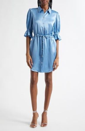 Cinq &agrave; Sept Fiona Silk Shirtdress in Kettle Pond at Nordstrom Rack, Size Xx-Small