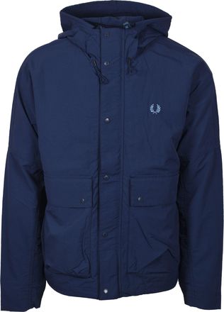 Fred Perry Mens CROPPED RIPSTOP PARKA TENNIS BLUE Cotton - Size X-Large