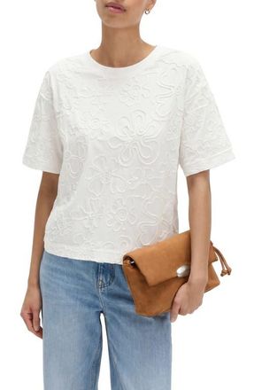 M&S Collection Boxy Appliqu&eacute; T-Shirt in Soft White at Nordstrom, Size 10