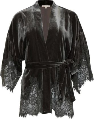Gold Hawk Kimono in velluto Coco Lace - - Blouses & Shirts - Donna - Nero - M