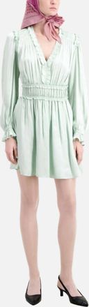 The Kooples Long Sleeve Mini Dress In Mint Green