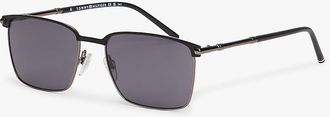 Tommy Hilfiger Mens Metal Square Frame Sunglasses - Black
