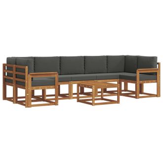 vidaXL Conjunto De Sof&aacute;s De Exterior 8 Pcs Natural Y Antracita Vidaxl