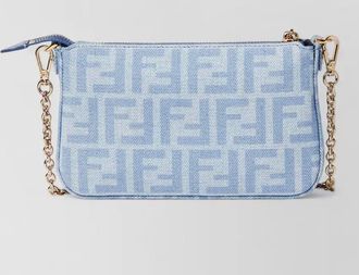Fendi baguette denim clutch bag