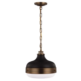 Netlighting Cadence 2 Light Dome Ceiling Pendant Antique Brass Black E27 in Yellow
