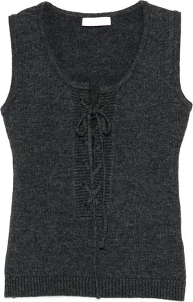 Low Classic lace-up top - women - Polyester/Nylon/Wool - M - Grey