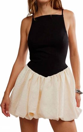 Free People Womens Tinsel Kiss Mini Dress In Black Cream