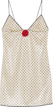 Os&eacute;ree Lumi&egrave;re Rose Pois Mini Dress