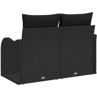 vidaXL Sof&aacute; De Jard&iacute;n Con Coj&iacute;n Negro 121 X 62 X 69 Cm Rat&aacute;n Sint&eacute;tico Vidaxl