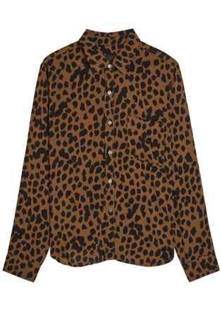 Rails Josephine Leopard-print Jersey Shirt - Multicoloured - S (UK8-10 / S)