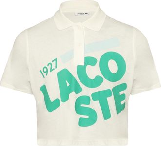 Lacoste Kort poloshirt met opdruk voor dames (Wit)
