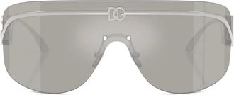 Dolce & Gabbana Eyewear Occhiali da sole a mascherina con placca logo - Argento