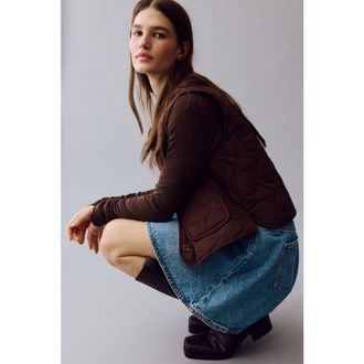 H&M Quilted Gilet in Dark Brown at Nordstrom, Size Xx-Large
