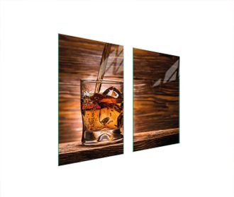 OEM Piastra Protettiva In Vetro Per Fornello 75x52 Whisky