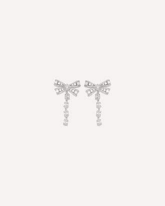Self Portrait Crystal bow drop Earrings Female UNI
