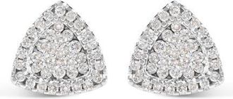 House of Brilliance 14K White Gold 1/2 Ct Trillion Shaped Diamond Stud Earrings at Nordstrom