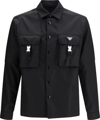 Prada Mens Shirt Re-Nylon Black Recycled Polyamide