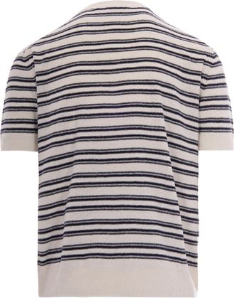 Paolo Pecora Mens T-Shirt Striped Silk Multicolour T-Shirts And Polos