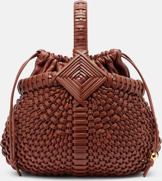 Loewe Diamond Round Mini leather basket bag