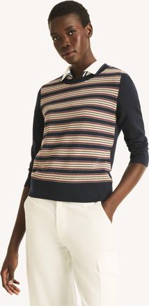 Nautica Womens Striped Crewneck Sweater