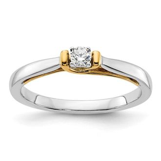 Diamond2Deal 14k Two-tone Lab Grown Diamond Engagement Ring 0.12Ct Clarity- VS Color- G-H