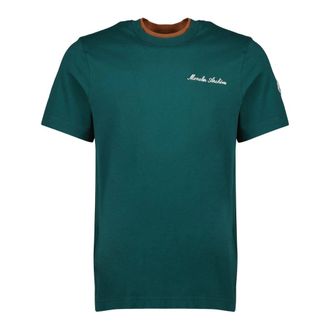 Moncler Embroidered Logo Short Sleeve T-Shirt - male - Moncler - T-Shirts - Green - M - Tops
