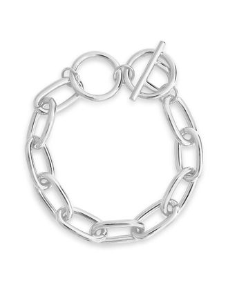 Sterling Forever Linked Toggle Bracelet