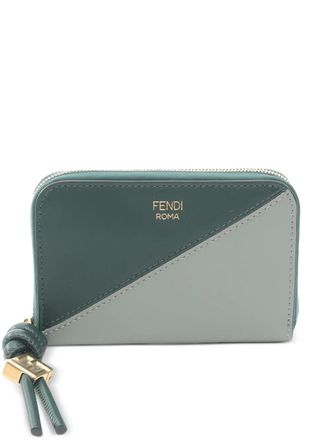 Fendi 2020s portemonnee met rits en diamant - Groen