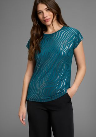 Laura Scott Rundhalsshirt Kurzarm, figurumspielend, aus elastischem Single Jersey