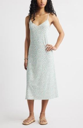 BP. Floral Print Slipdress in Ivory- Blue Maggie Floral at Nordstrom Rack, Size Xx-Small