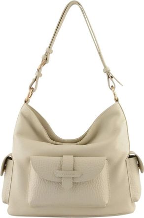 Pourchet Tassen, Dames, Beige, ONE Size, Leer, Reporter Schoudertas