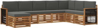 vidaXL Conjunto De Sof&aacute;s De Exterior 6 Uds. Natural Y Antracita Vidaxl