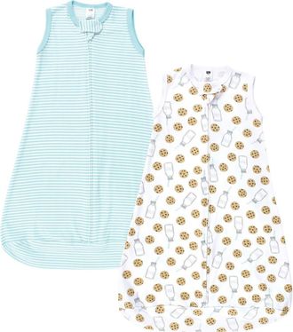 Hudson Baby Cotton Long Sleeve Wearable Sleeping Bag, Sack, Blanket (baby) in Mint Milk Cookies Sleeveless at Nordstrom, Size Xx-Large
