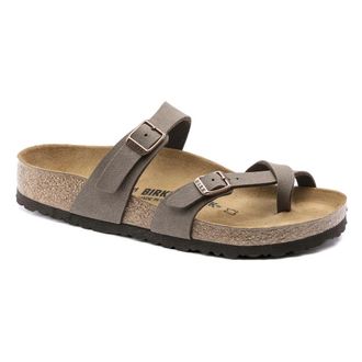 Birkenstock Mayari Birko-Flor Nubuck Slippers - Dames - Sandalen - Grijs - 41 EU - Schoenen