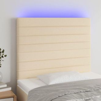 vidaXL Testiera a led Crema 80x5x118/128 cm in Tessuto - Vidaxl