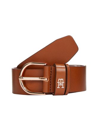 Tommy Hilfiger Lederg&uuml;rtel TOMMY HILFIGER ESSENTIAL EFFORTLESS 3.5 cm breit, Damen, Gr. 70, braun (cognac), Rindsleder, unifarben, G&uuml;rtel Lederg&uuml;rtel, Ovale Einfachd
