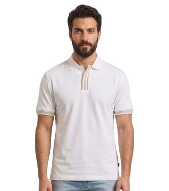 HUGO BOSS White Shirt Collar Polos