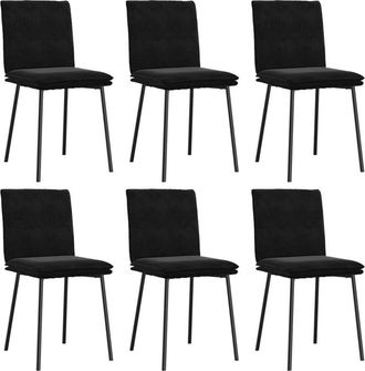 vidaXL Silla De Comedor 6 Unidades Terciopelo Negro Vidaxl