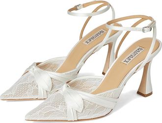 Badgley Mischka Josie High Womens Heels Soft White : 11 M, Leather