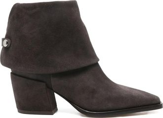 AGL 70mm suede boots - women - Calf Suede/Calf Leather/Calf Leather/Rubber - 37.5 - Brown