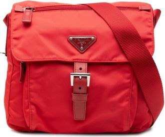 Prada Pre-owned Prada Saffiano Trimmed Tessuto Zip Buckle Messenger Bag Unisex VCZ4SFY5JUSCA5E2