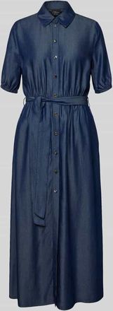 s.Oliver Black Label Tailliertes Freizeitkleid aus reinem Lyocell in Jeansblau, Gr&ouml;&szlig;e 36