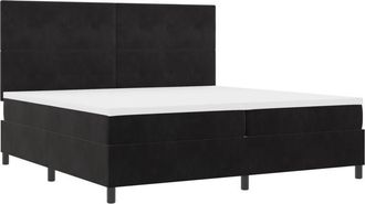 vidaXL Box Spring Bed with Mattress Black 200 x 200 cm Velvet vidaXL